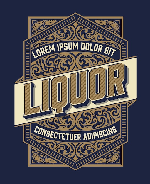 Liquor label vintage retro