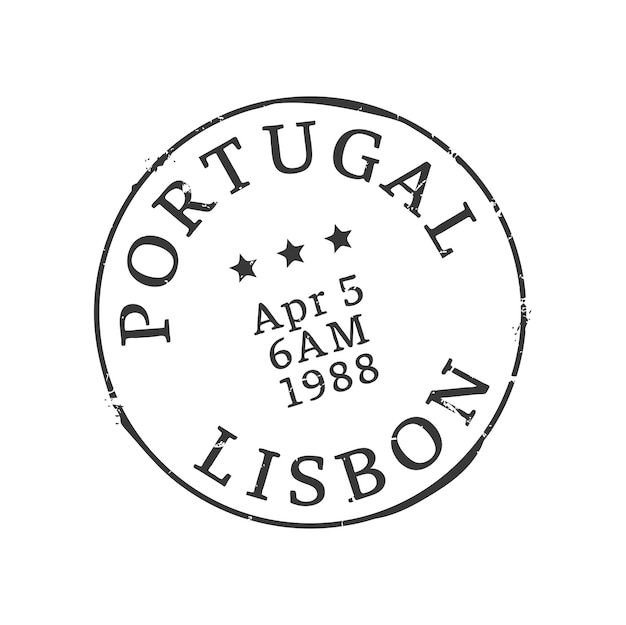 Vektor lissabon-porto und portugal-stadtpoststempel