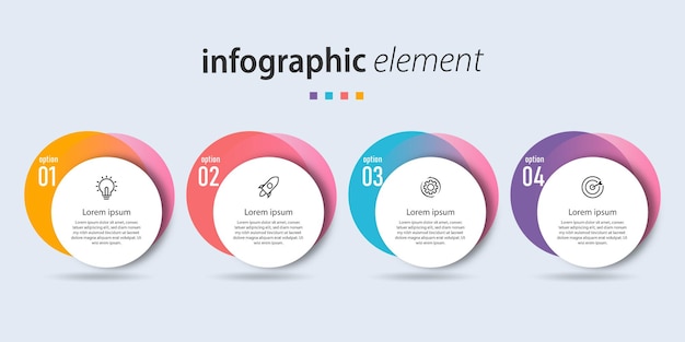 Liste der farbigen infografik-designs