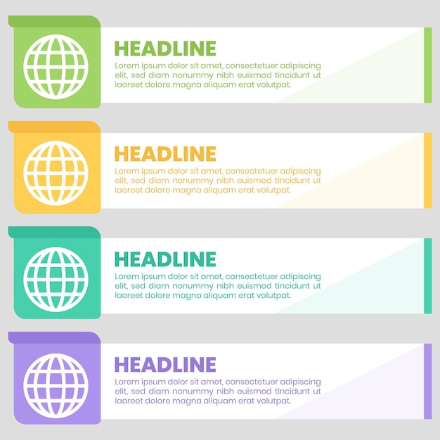 Vektor listenvorlage in infografik-form für präsentationsdesign