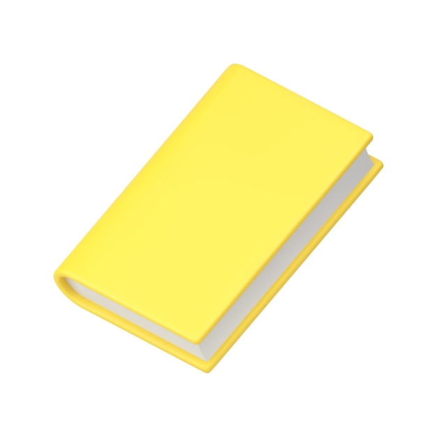 Vektor literaturbuch gelbes deckblatt lehrbuch literarische enzyklopädie wissen 3d-symbol realistischer vektor