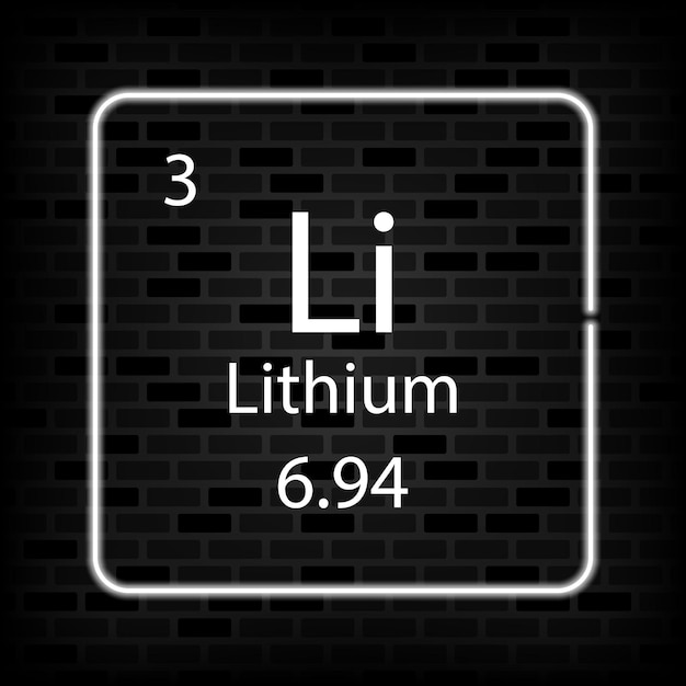 Lithium-neon-symbol chemisches element des periodensystems vektorillustration