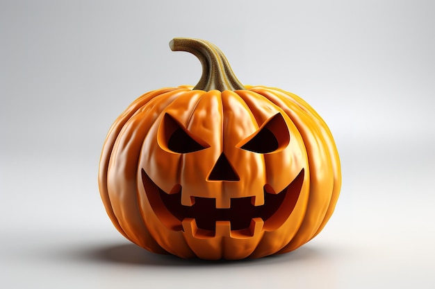 Live beängstigender Halloween-Kürbis-Render auf schwarzem Hintergrund