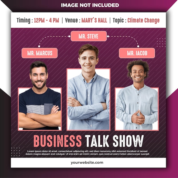 Vektor live-business-konferenz talkshow digital marketing media template poster session climate change