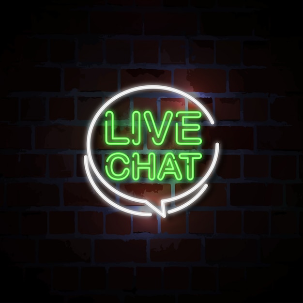 Live-Chat Leuchtreklame Illustration