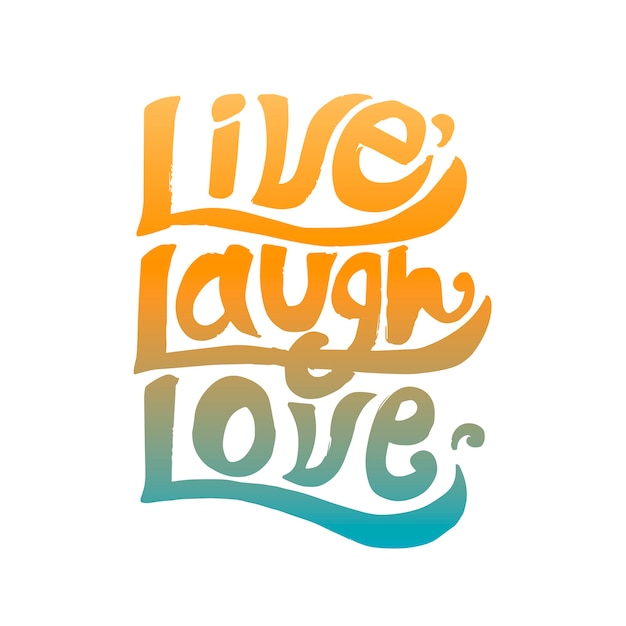 Live-lachen liebe typografie design