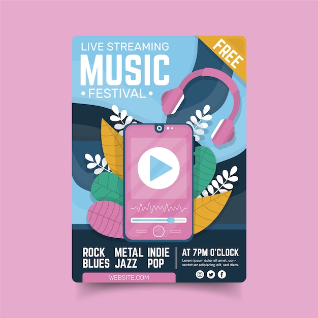 Live-streaming-musikkonzertplakat