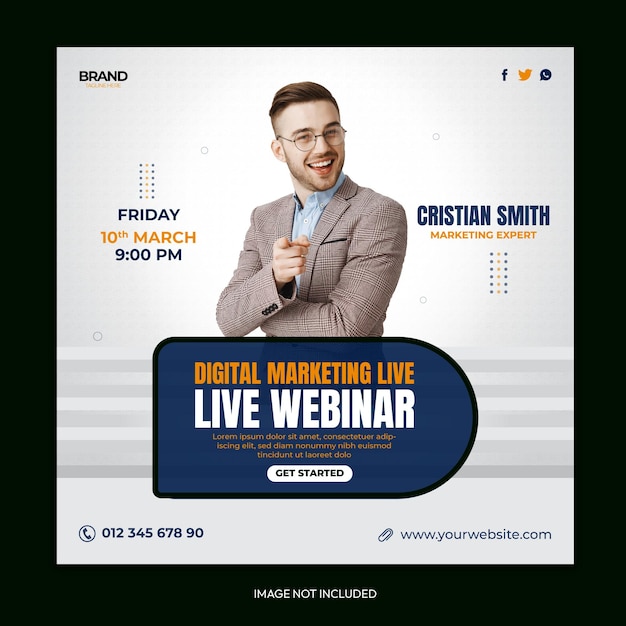 Live-Streaming-Webinar Digital Business Marketing Promotion Social Media Instagram-Beitragsvorlage