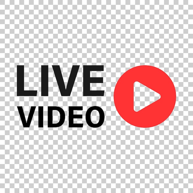 Live-video-icon im transparenten stil streaming-tv-vektor-illustration auf isoliertem hintergrund broadcast-geschäftskonzept