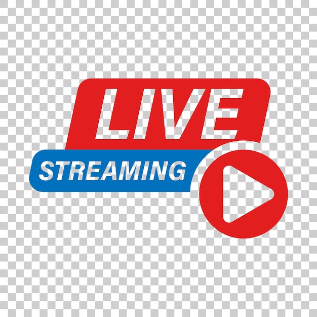 Live-Video-Symbol im transparenten Stil Streaming-TV-Vektorillustration auf isoliertem Hintergrund Broadcast-Geschäftskonzept