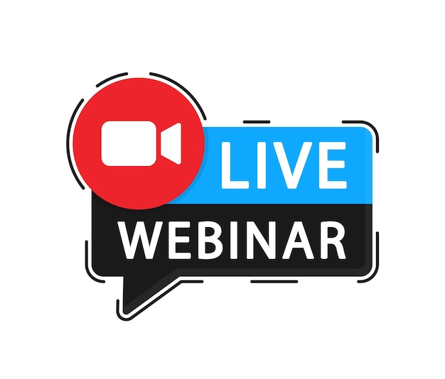 Vektor live-webinar-button-emblem-label