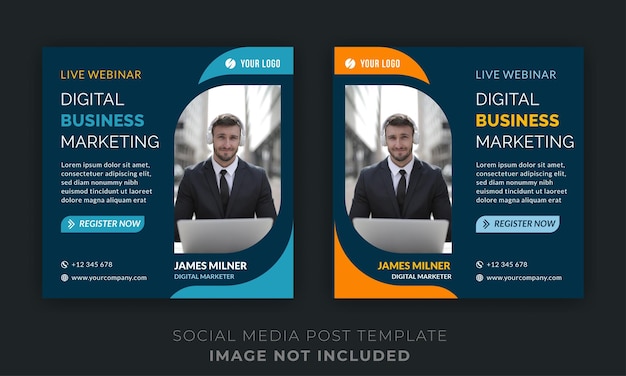 Live-webinar digital business marketing social media post