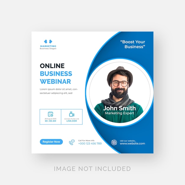 Live-webinar für digitales marketing und beitragsvorlage für soziale medien in unternehmen