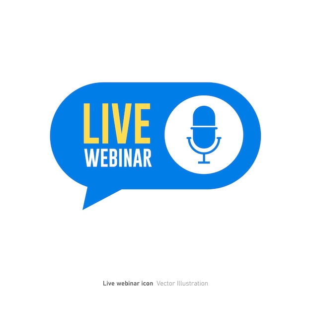 Vektor live-webinar-knopf-ikonen-design-vektor-illustration