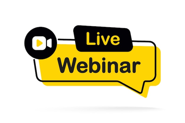 Live-Webinar-Schaltfläche Symbol für Video-Internetkonferenz Internet-Bildung Online-Meeting Social-Media-Webinar Live-Video-Streaming Übertragung Konzept der virtuellen Ressourcen Videoanruf Remote-Arbeit