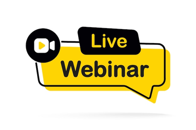 Live-webinar-schaltfläche symbol für video-internetkonferenz internet-bildung online-meeting social-media-webinar live-video-streaming übertragung konzept der virtuellen ressourcen videoanruf remote-arbeit