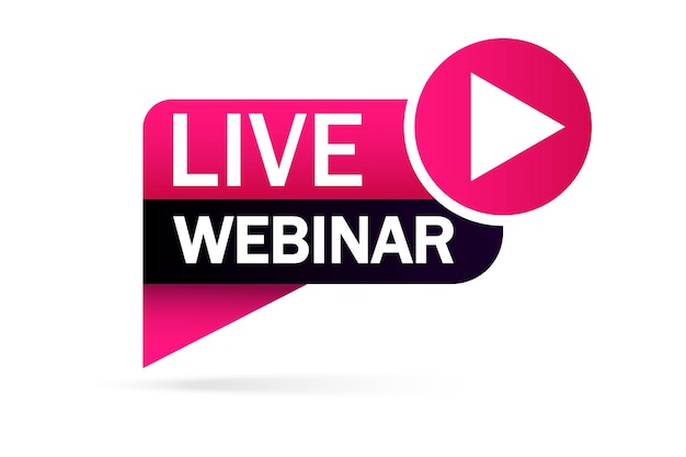 Live-Webinar-Schaltfläche, Symbol. Vektor-Illustration.