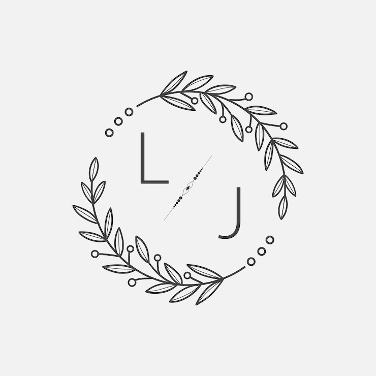 Vektor lj ursprüngliche monogram hochzeit mit kreativen kreislinie