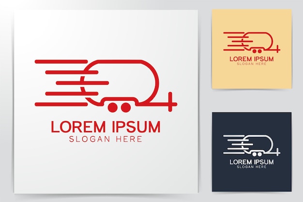 Lkw-Essen, Lieferung, Logo-Ideen. Inspiration-Logo-Design. Vorlage-Vektor-Illustration. Isoliert auf weißem Hintergrund