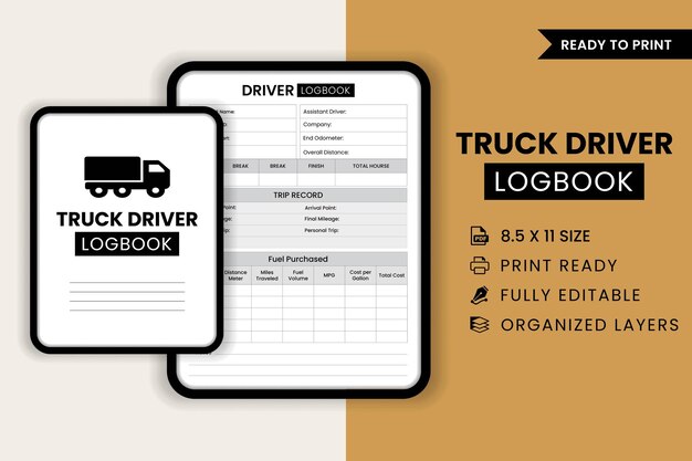 Vektor lkw-fahrer-tagebuch kdp innenraum