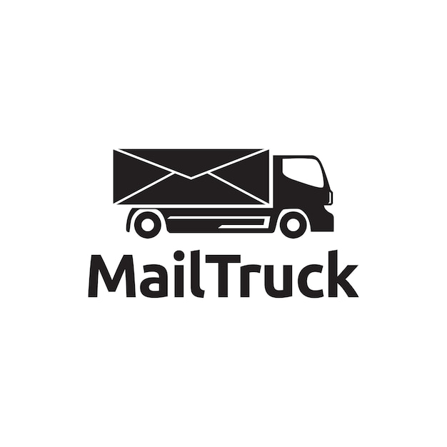 Lkw-form mit mail-logo-design vektorgrafik symbol symbol zeichen illustration kreative idee