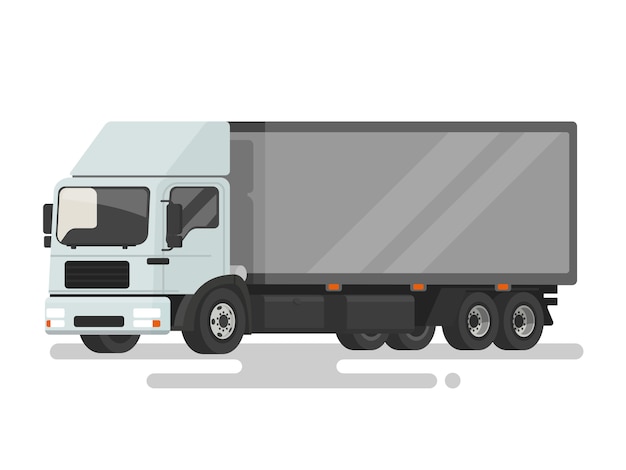 LKW. Lieferwagen auf weißem Hintergrund. Illustration