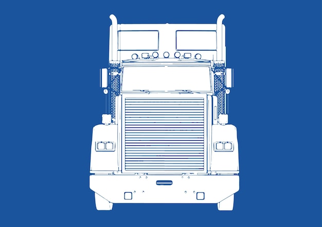 LKW-Silhouette auf blauem Hintergrund vectorx9