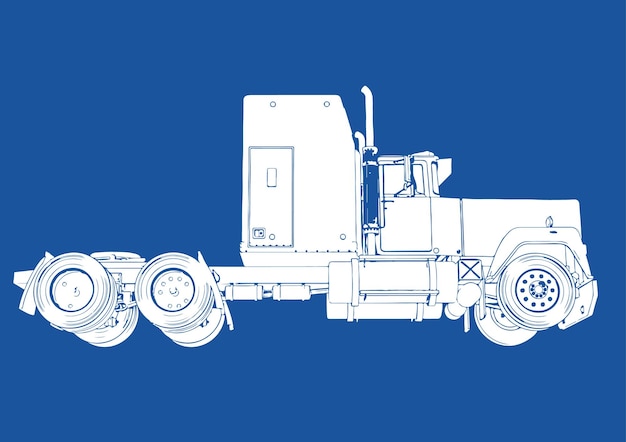 LKW-Silhouette auf blauem Hintergrund vectorx9