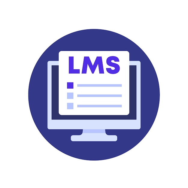 Lms-symbol learning management system flacher vektor