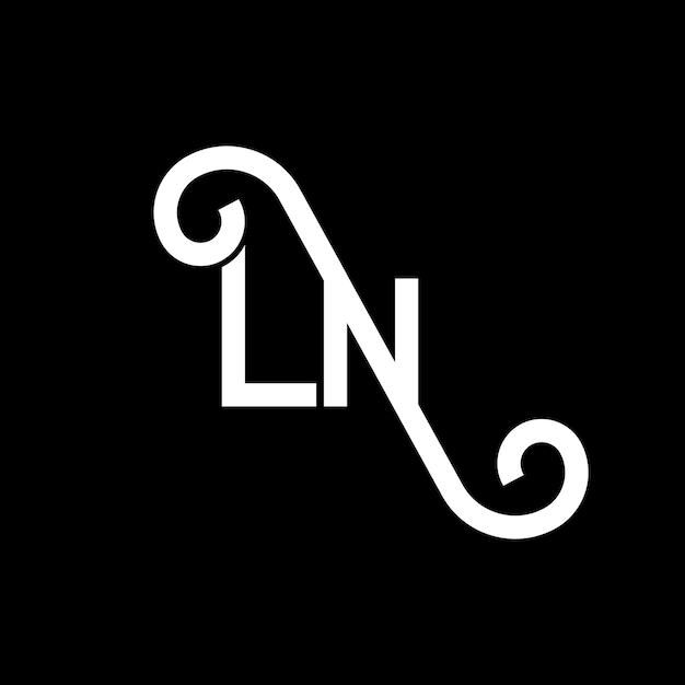 Ln logo-buchstaben-design anfangsbuchstaben ln-logo-symbol abstracte buchstabe ln minimale logo-design-vorlage ln buchstaben-design-vektor mit schwarzen farben ln logo