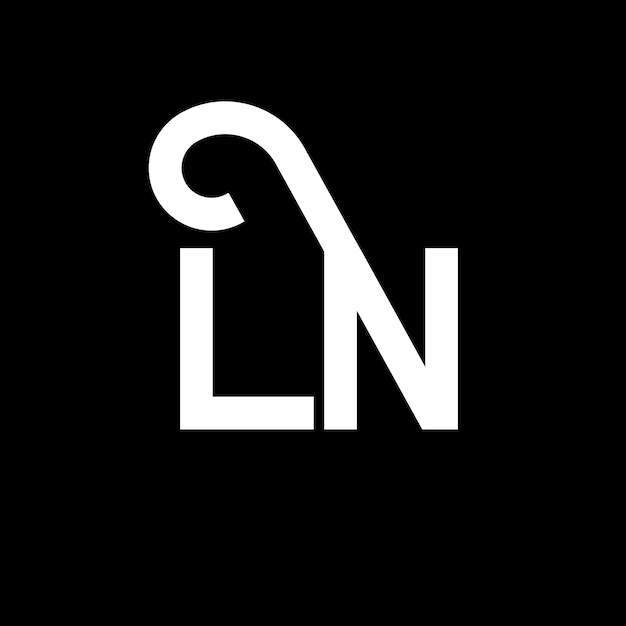 Vektor ln logo-buchstaben-design anfangsbuchstaben ln-logo-symbol abstracte buchstabe ln minimale logo-design-vorlage ln buchstaben-design-vektor mit schwarzen farben ln logo