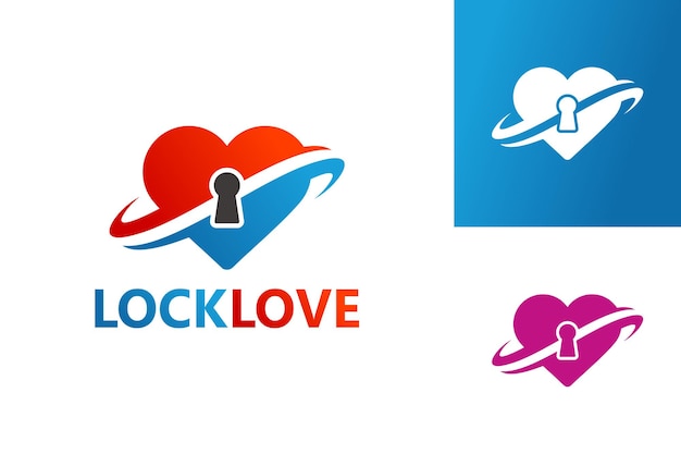 Lock love logo template design vektor, emblem, designkonzept, kreatives symbol, icon