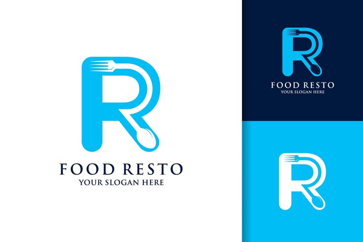 Löffel Gabel Buchstabe R Food Restaurant Inspiration Logo