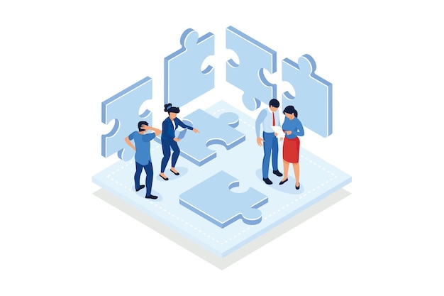 Lösung finden, Problem lösen. Teamarbeit und Partnerschaft. Zusammenarbeit im Arbeitsteam,
