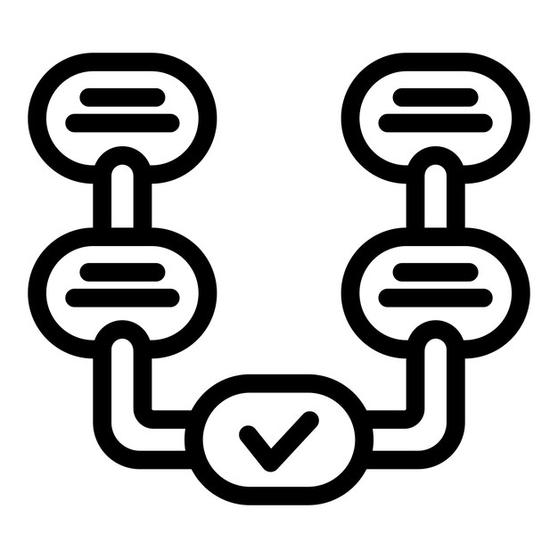 Vektor lösungsorientierter icon-umrissvektor richtige entscheidungen treffen