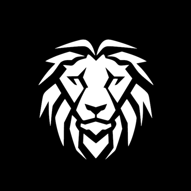 Löwe schwarz-weiß isolierte symbolvektorillustration