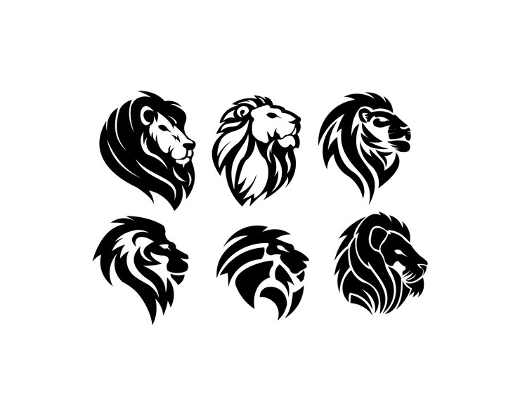 Löwe Tier Logo-Set