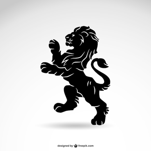 Löwen heraldik vektor-silhouette