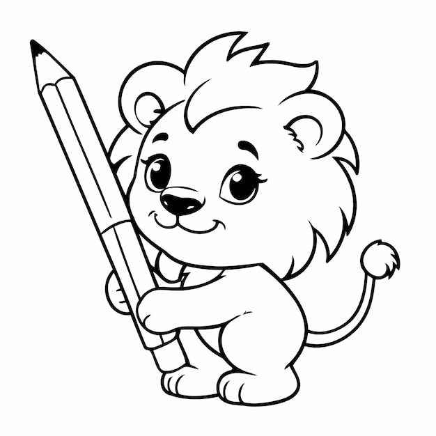 Löwen-illustration für kinder-seite