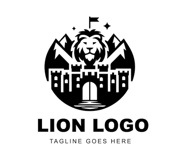 Löwen-logo-design bereit zum gebrauch premium vector maskottchen-illustration