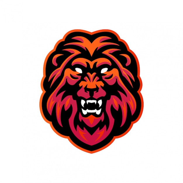 Vektor löwenkopf esports maskottchen-logo-vorlage für verschiedene aktivitäten