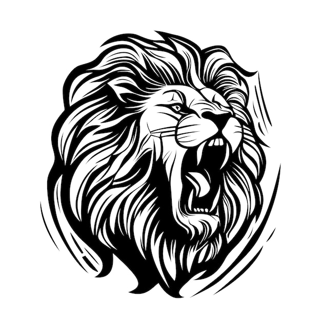 Löwenkopf-logo-design abstrakte silhouette eines löwenkopfes böses gesicht eines löwen