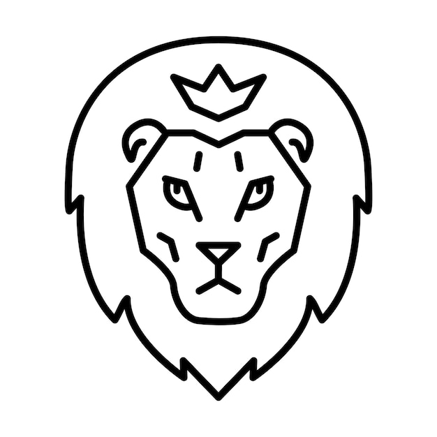 Löwenkopf, stilisiertes bild.
