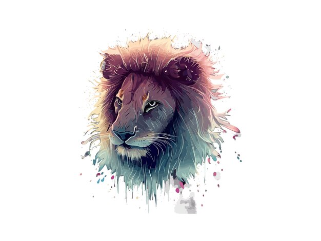Löwenkopf-Vektor für Logo- oder Ikonenzeichnung Elegant minimalistischer Stil Illustration