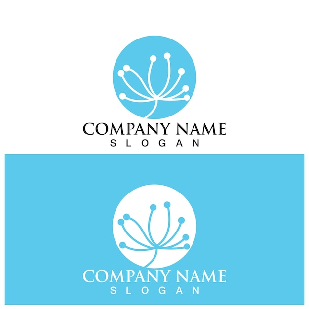 Löwenzahn Blume Logo Symbol Vektor Illustration Template Design