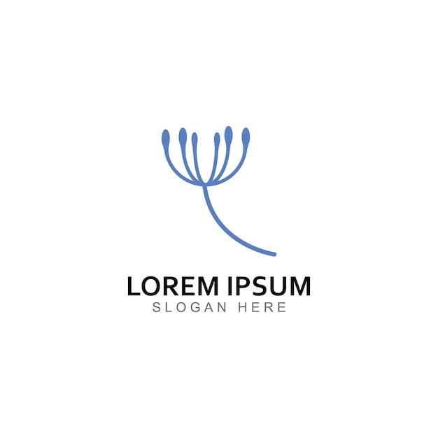 Löwenzahn-blume-logo und symbol-design-vektor-illustration-vorlage