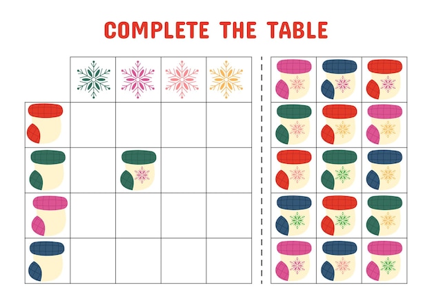 Logiktabelle schneiden und messen weihnachtsarbeitsblatt für kinder weihnachtspädagogische seite