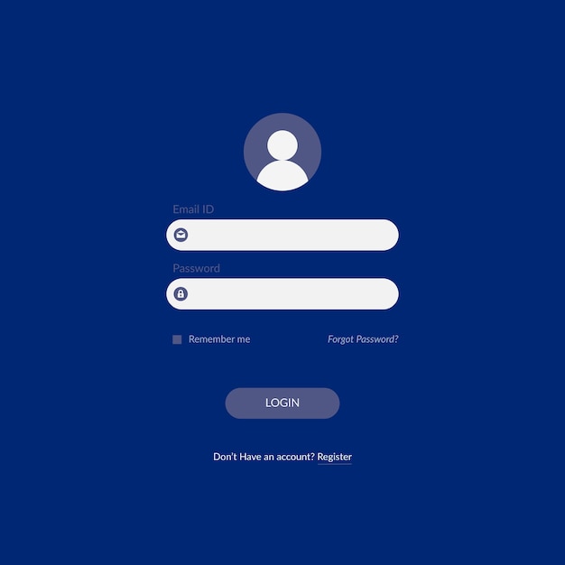 Vektor login-seite ui-design