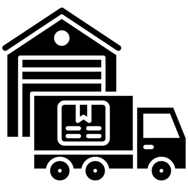 Vektor logistik-glyphe, solide schwarze illustration