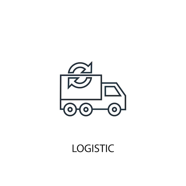 Logistikkonzept symbol leitung. einfache elementabbildung. logistikkonzept umrisssymbol design. kann für web- und mobile ui/ux verwendet werden